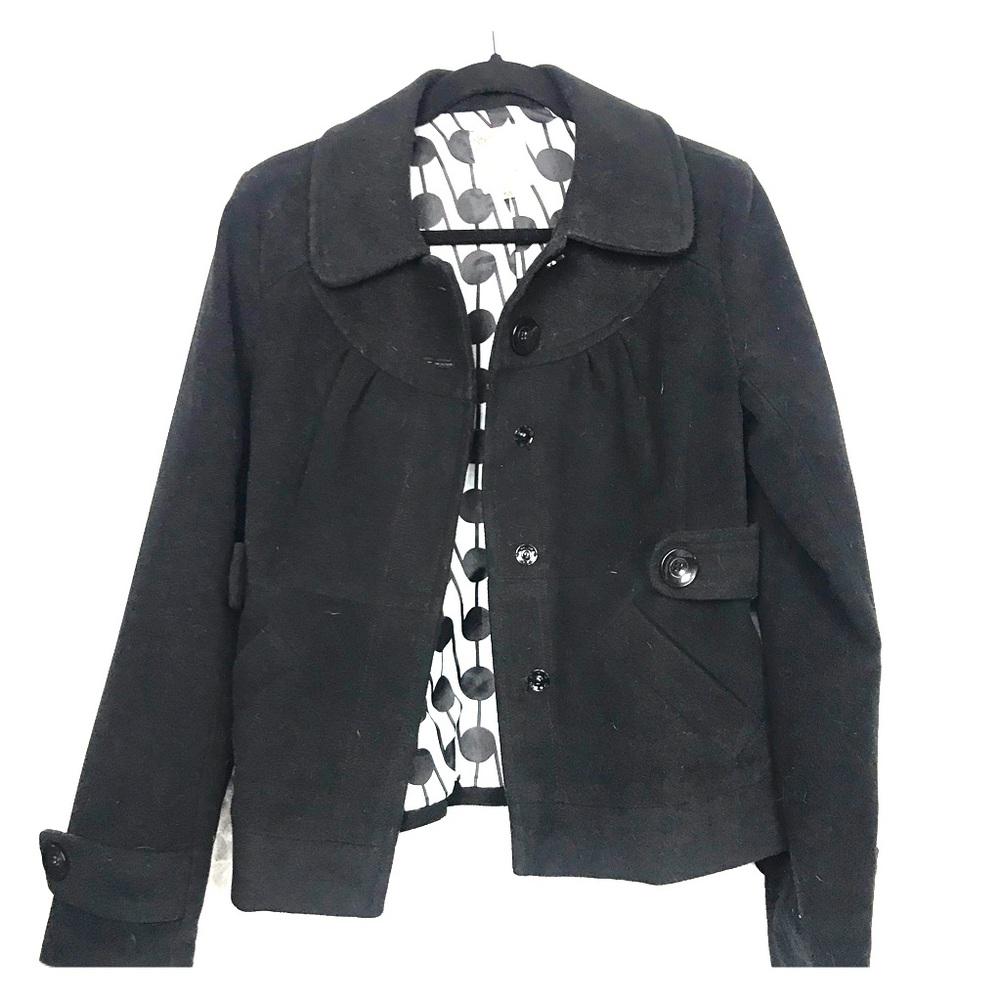 Anthropologie Tulle black blazer coat lined medium